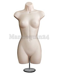 3 Pack Mannequin Torso Dress Forms with 3 Stands & 3 Hangers Flesh Female Body