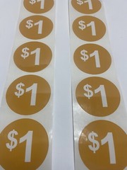 10 Count Round 2” Inch $1.00 VENDING LABEL PRICE STICKERS – Free Shipping