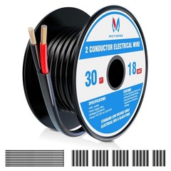 MICTUNING 18 Gauge Wire 30FT 2 Conductor Electrical Wire, 18 AWG Wire Stranded P
