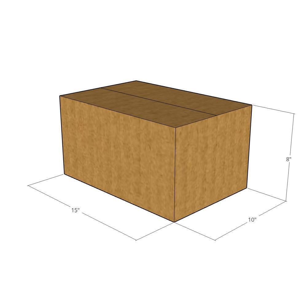 10 15x10x8 Kraft Brown Corrugated Shipping Boxes 32 ECT Single-Wall New