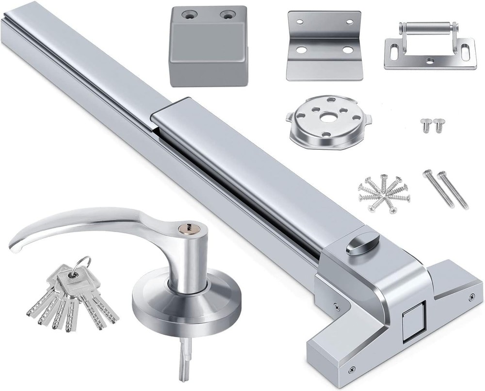 Panic Exit Push Bar Door Lock Aluminum Emergency Hardware 28–36 in Door