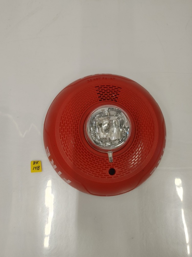System Sensor PC2RL Fire Alarm Horn Strobe Ceiling Red No Mounting Plate