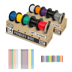 100 Ft 14 Gauge Wire – 10 Roll Assortment Pack Automotive Wiring Kit