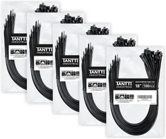 Zip Ties 4 Inch, Small Zip Ties with 18 Lb Tensile Strength, Black, 1000 Pack, b