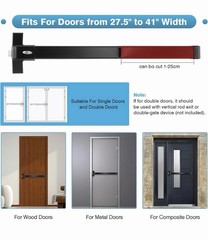 IRONWALLS Commercial Push Bar Panic Exit Device Stainless Steel, 2-Pack 28″-41″