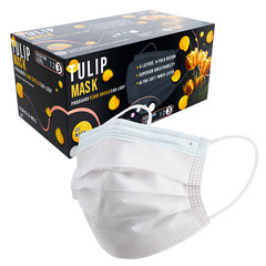50 White ASTM Level 3 Face Masks 4-Ply, Disposable Surgical Medical Shield Tulip