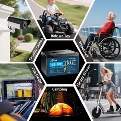 12V 20Ah Lithium Battery LiFePO4 Rechargeable Deep Cycle BMS RV Solar Golf Cart