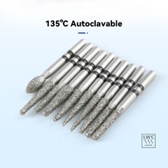 AZDENT Dental FG 1.6mm Diamond Zirconia Cutting Burs for High Speed Handpiece