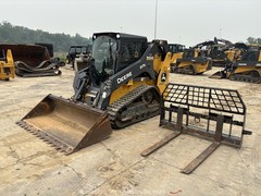 2020 John Deere 317G Skid Steer Track Loader Crawler A/C Cab Aux Hyd Q/C bidadoo
