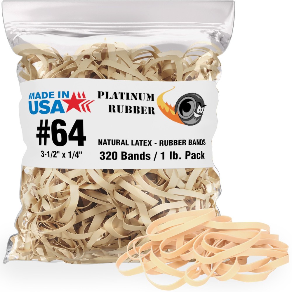 Rubber Bands #64 Postal Size 3.5in X 0.25in Heavy Duty Made in USA Office Home