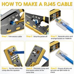 RJ45 Crimping Tool Ethernet Crimp Tool Crimper for RJ11/RJ12 Standard, RJ45 P…
