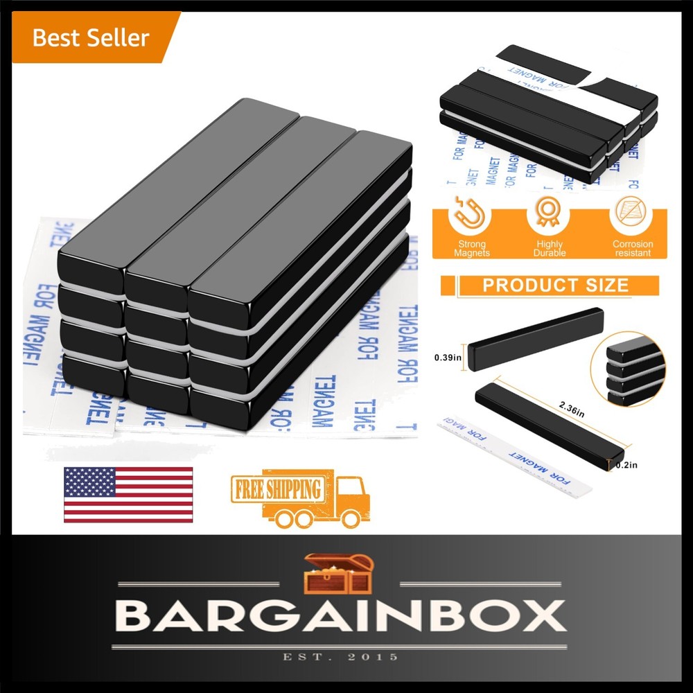 Durable Adhesive Neodymium Magnets – 12-Pack Heavy Duty for Home and Projects