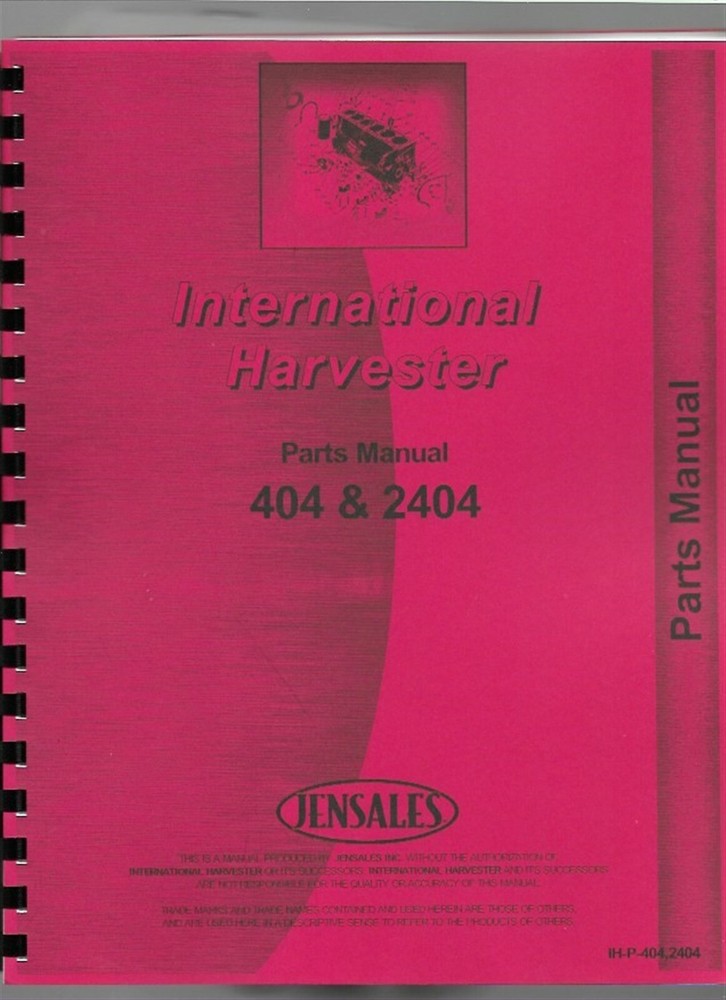 IH International 404 2404 Tractor Parts Manual Catalog