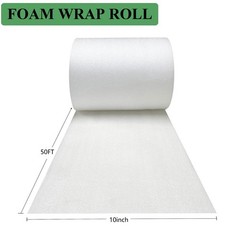Foam Wrap Roll 10 Inch Wide x 50 FT Length Packing for 50ft, white