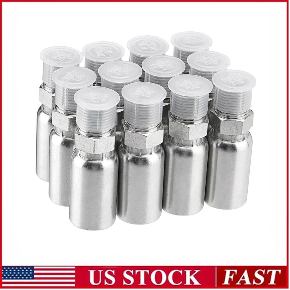 12 Pack Hydraulic Hose Fittings, 3/8″ I.D. Hose X 3/8″ NPTF Male and Protection