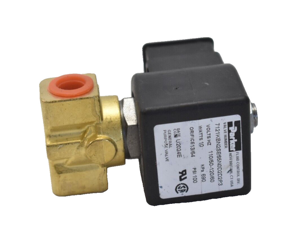 Parker 2 Way Normally Closed 1/2″ NPT General Purpose Solenoid Valve 100PSI