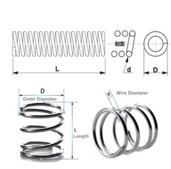 Dia 0.2mm Compression Pressure Spring OD 1.5-2-2.5-3-4mm Stainless Steel A2 Wire
