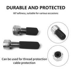120Pcs Round Rubber End Caps 1/2 Inch 12mm ID Vinyl Flexible Screw Thread Pro…