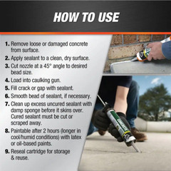 Gray Concrete and Mortar Filler Sealant 12-PACK 10.1oz Joins Concrete Cracks