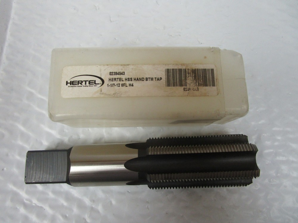 NEW HERTEL 02384543 HSS HAND BTM TAP 1-1/2-12 6FL H4