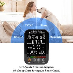 Portable Indoor Air Quality Tester HCHO TVOC Meter with Temp Humidity 2000mAh US