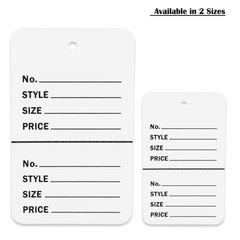 500 Qty Unstrung Colored Price/Receipt Tags w/Easy-Tear Stub