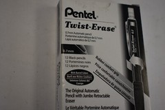 Pentel Twist-Erase III Mechanical Pencil 0.7mm Black Barrel 12 Pack QE517A