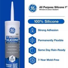 GE 2749483 White Silicone Window & Door Caulk Sealant 10.1 oz. (Pack of 12)