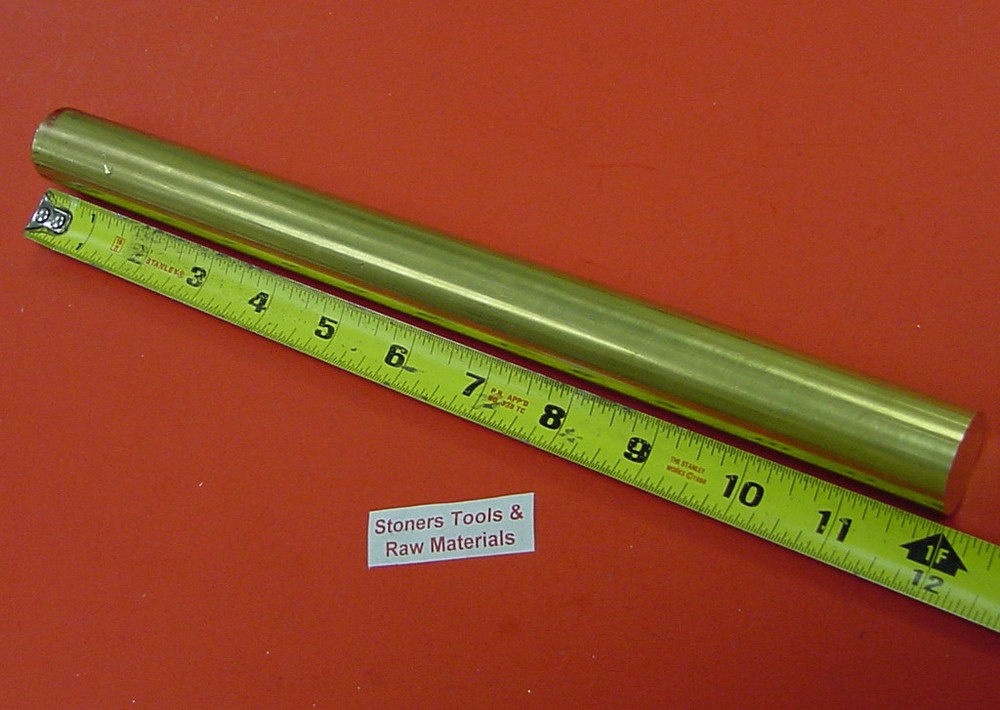 1″ C360 BRASS SOLID ROUND ROD 12″ long New Lathe Bar Stock 1.00″ 1/2 Hard