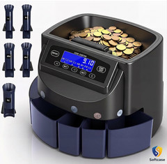 Coin Counter and Dollar Coin sorter with LCD Display, 300-coin Capacity