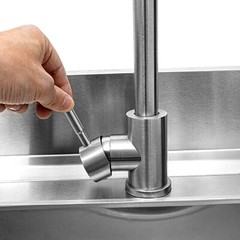 Freestanding 201 Stainless Steel Kitchen Sink With Faucet & Storage Shelf