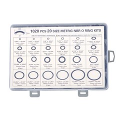 1020 Pcs O-Ring Kit 20 Sizes Nitrile Rubber Assortment Set, Oil & Heat Resistant