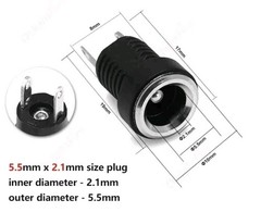 1 Pc 3A 12v For DC Power Supply Jack Socket Female Panel Mount Connector plug