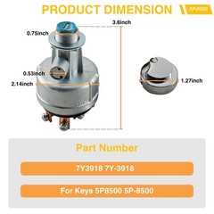 Ignition Switch W/ 2 key 7Y-3918 Fits Caterpillar CAT 307 307B 307C 308C 311C