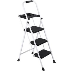 Durable Metal Step Ladder Features Automatic Locking Buckle And Non Slip Handles