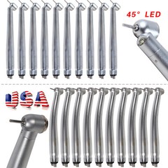 NSK Style Dental LED E-generator 45° Degree/ High Speed No-LED Handpiece 4 Hole