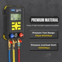 Refrigeration Digital Manifold Gauge Set AC HVAC System Vacuum Pressure Tester