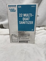 Monogram Clean Force D24 22 Multi-Quat Sanitizer 1.32 Gal 5L Ecolab 8000228 New