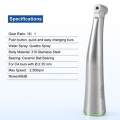 Pieza de mano contrángulo 16:1 de fibra óptica dental canal interno AZDENT