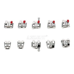 10 Packs Brackets Metálicos de Ortodoncia Dental Mini Roth .022 Ganchos 3 AZDENT