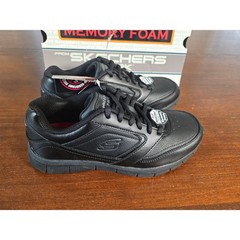 Skechers Work Nampa Wyola Women Size 7.5 Black Slip Resistant Memory Foam 77235