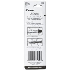 Pilot 77289 G2 Refills 1.0mm Bold Point, Black Gel Ink, 6 Packs of 2 Refills