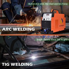 HITBOX 200A 6 IN1 AC/DC TIG Aluminum Welder with Remote Control Foot Pedal,220V