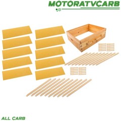 ALL-CARB Bee Hive 10 Frame Bee Box Starter Kit Beeswax Coated Fir Wood & Window