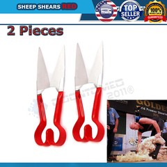 2 PROFESSIONAL NEW SHEEP SHEARS CALF GOATS BEST FOR HAIR & WOOL CUTTING RED ODM
