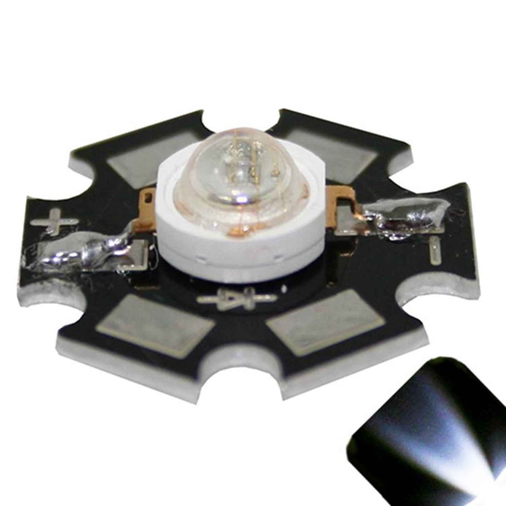 10 x LED 1 Watt Cool Clear White Star Bright Wide Angle High Power LEDs 1w w