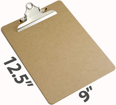 Recycled Wood Clipboard, Letter Size, 9″ x 12.5″ with 6″ Clip, 3 Pack (83133),Br