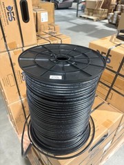 1000ft RG6 Quad Shield Coaxial Cable 75 Ohm Solid Copper 18AWG Black DES Bulk Sp