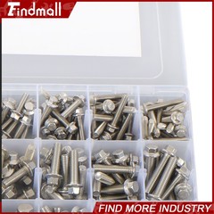 245PCS M6 M8 M10 Heavy Duty Flanged Bolts and Nuts Kit 304 Metric Hex Screws