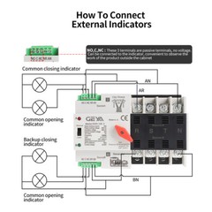 GEYA ATS PC Dual Power Automatic Power 3Pole 100A 220V Transfer Switch Grid NEW